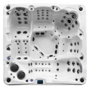 Fox Eclipse spa bovenaanzicht met lig- en zitplaatsen