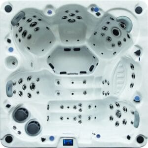 Fox Vortex spa bovenaanzicht met lig- en zitplaatsen