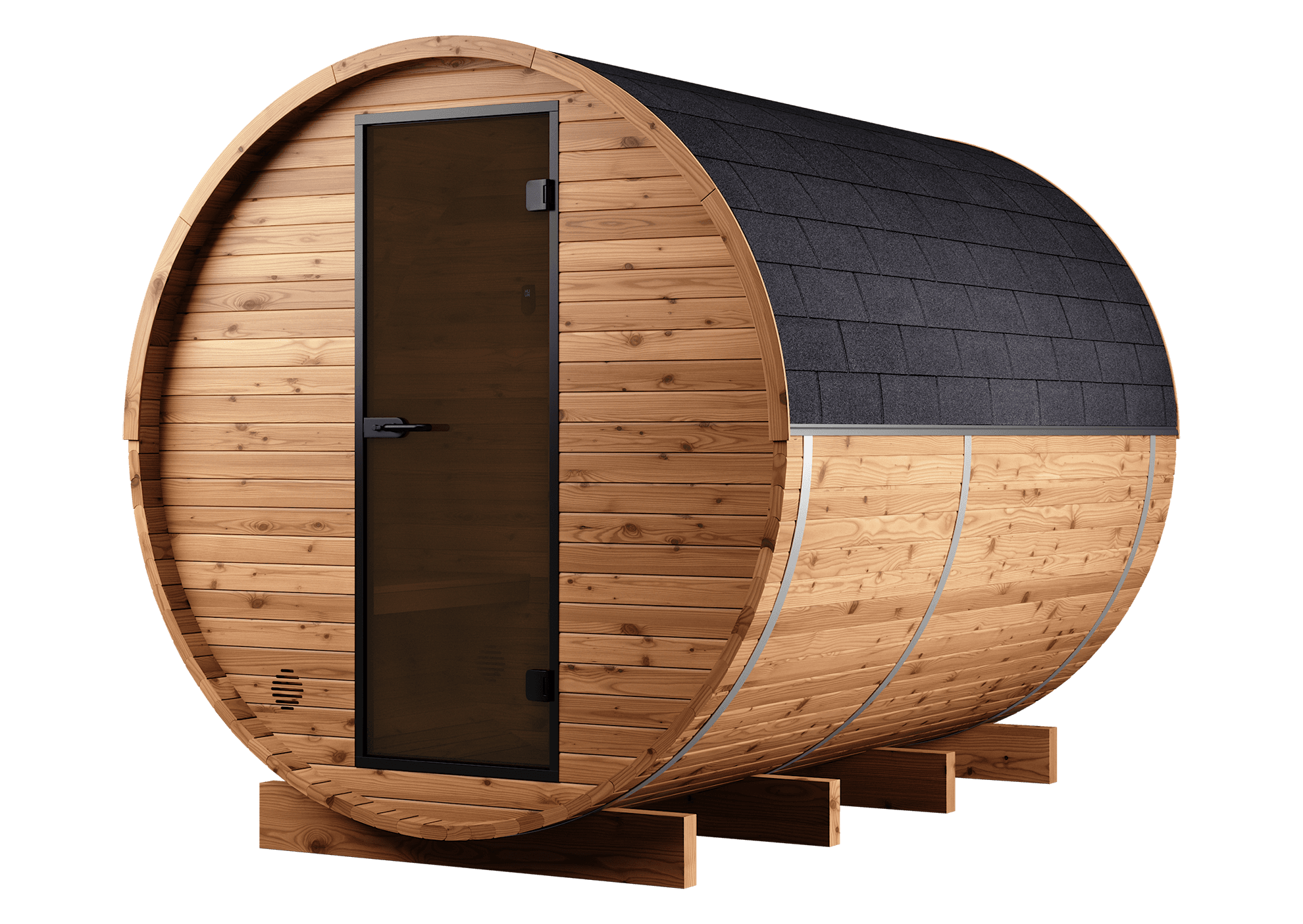 Barrel Sauna front schuin