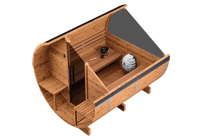 Barrel sauna cross section