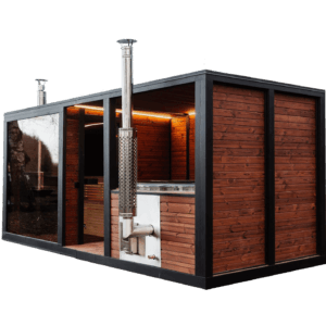 Thermowood sauna met hottub